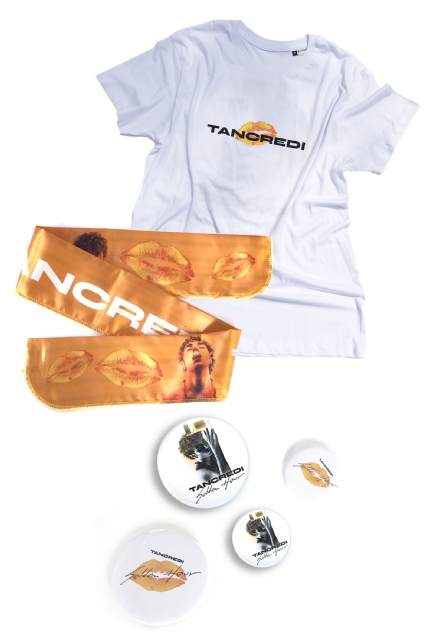 Pack t-shirt bianca + fascetta + pins - 1