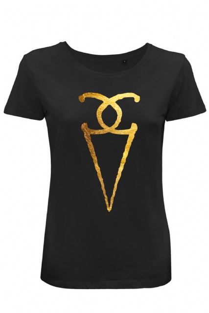 T-shirt donna  Logo Oro con cartolina e pins - 1