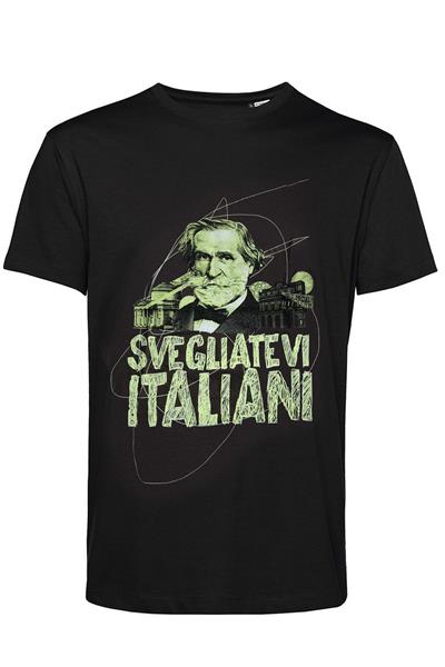 t-shirt grigio scuro Mannarino Italiani Svegliatevi